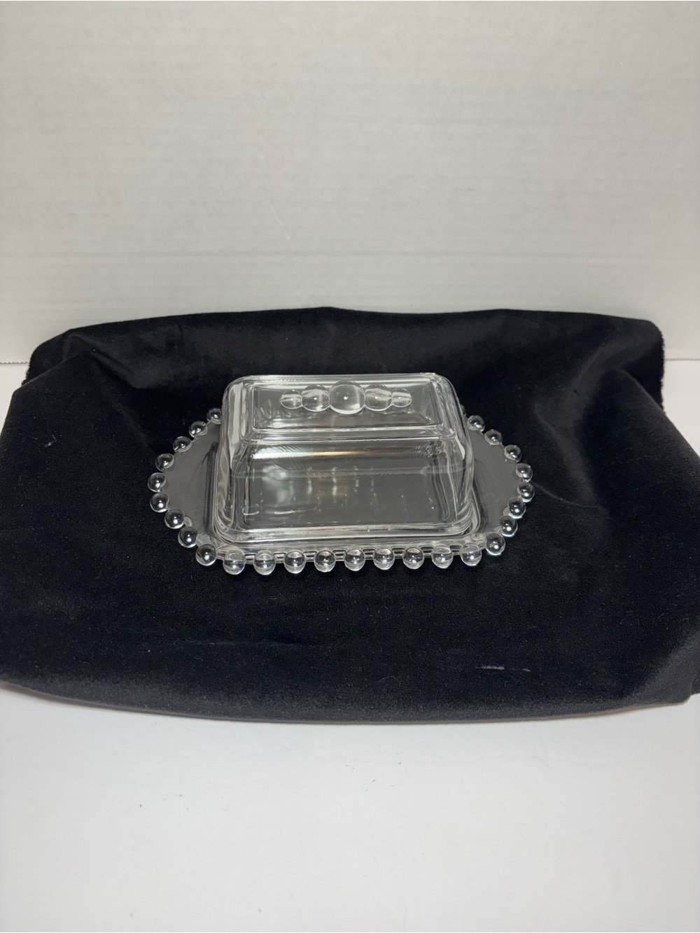Imperial Glass Butter Dish Candlewick Lidded VTG Dining Serveware Beaded Lid
